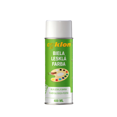 Farba v spreji / biela-lesklá / 400 ml